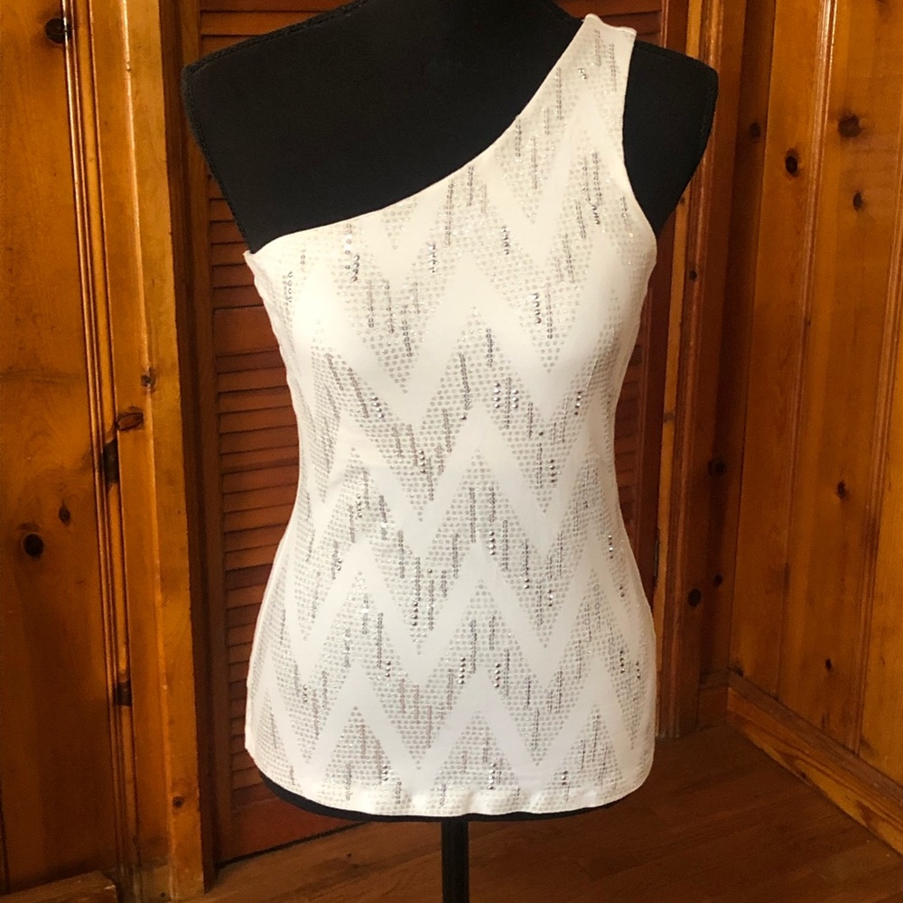 Express one shoulder sequins top